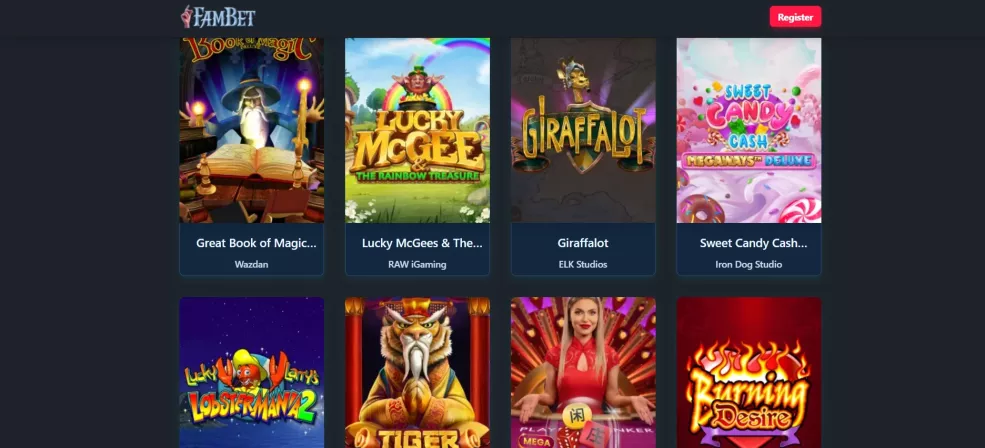 Fambet Casino 350% Bonus bis 2.500 € und 250 Freispiele